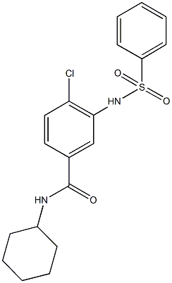 4-chloro-N-cyclohexyl-3-[(phenylsulfonyl)amino]benzamide,723290-86-6,结构式