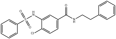 4-chloro-N-(2-phenylethyl)-3-[(phenylsulfonyl)amino]benzamide 结构式