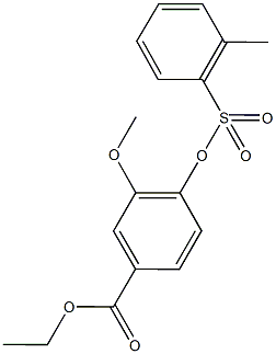 ethyl 3-methoxy-4-{[(2-methylphenyl)sulfonyl]oxy}benzoate 结构式