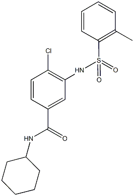 4-chloro-N-cyclohexyl-3-{[(2-methylphenyl)sulfonyl]amino}benzamide Struktur