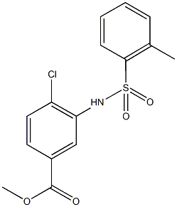 methyl 4-chloro-3-{[(2-methylphenyl)sulfonyl]amino}benzoate 化学構造式