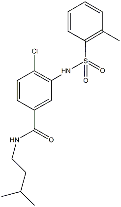 723291-42-7 4-chloro-N-isopentyl-3-{[(2-methylphenyl)sulfonyl]amino}benzamide