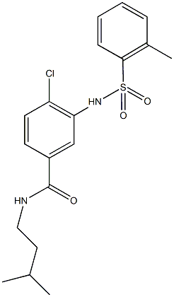 4-chloro-N-isopentyl-3-{[(2-methylphenyl)sulfonyl]amino}benzamide|