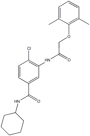4-chloro-N-cyclohexyl-3-{[(2,6-dimethylphenoxy)acetyl]amino}benzamide,723291-73-4,结构式