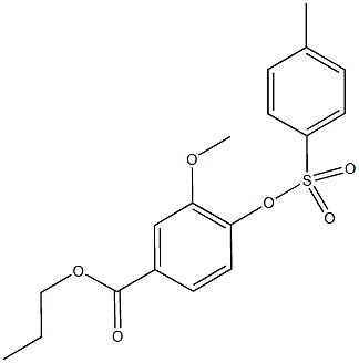 propyl 3-methoxy-4-{[(4-methylphenyl)sulfonyl]oxy}benzoate Structure