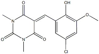 5-(5-chloro-2-hydroxy-3-methoxybenzylidene)-1,3-dimethyl-2,4,6(1H,3H,5H)-pyrimidinetrione Structure