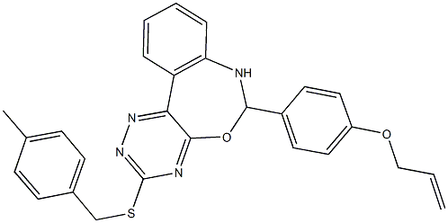 6-[4-(allyloxy)phenyl]-3-[(4-methylbenzyl)sulfanyl]-6,7-dihydro[1,2,4]triazino[5,6-d][3,1]benzoxazepine,723292-06-6,结构式