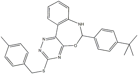 6-(4-tert-butylphenyl)-3-[(4-methylbenzyl)sulfanyl]-6,7-dihydro[1,2,4]triazino[5,6-d][3,1]benzoxazepine,723292-07-7,结构式