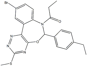 10-bromo-6-(4-ethylphenyl)-3-(methylsulfanyl)-7-propionyl-6,7-dihydro[1,2,4]triazino[5,6-d][3,1]benzoxazepine|