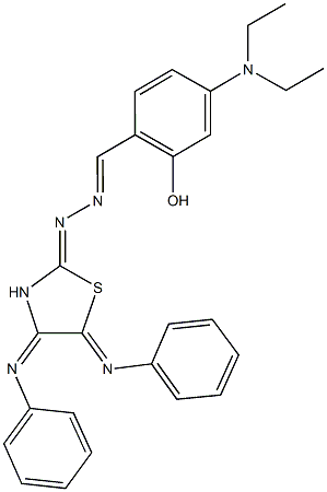 4-(diethylamino)-2-hydroxybenzaldehyde[4,5-bis(phenylimino)-1,3-thiazolidin-2-ylidene]hydrazone,723292-26-0,结构式