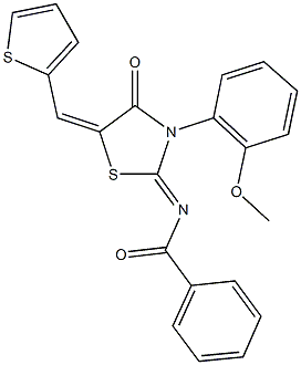 723292-34-0 N-[3-(2-methoxyphenyl)-4-oxo-5-(2-thienylmethylene)-1,3-thiazolidin-2-ylidene]benzamide