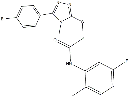 2-{[5-(4-bromophenyl)-4-methyl-4H-1,2,4-triazol-3-yl]sulfanyl}-N-(5-fluoro-2-methylphenyl)acetamide Struktur