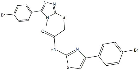 2-{[5-(4-bromophenyl)-4-methyl-4H-1,2,4-triazol-3-yl]sulfanyl}-N-[4-(4-bromophenyl)-1,3-thiazol-2-yl]acetamide Structure