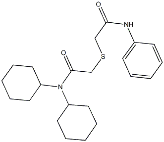 2-[(2-anilino-2-oxoethyl)sulfanyl]-N,N-dicyclohexylacetamide Structure