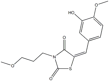 5-(3-hydroxy-4-methoxybenzylidene)-3-(3-methoxypropyl)-1,3-thiazolidine-2,4-dione 结构式