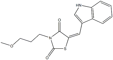 5-(1H-indol-3-ylmethylene)-3-(3-methoxypropyl)-1,3-thiazolidine-2,4-dione Struktur