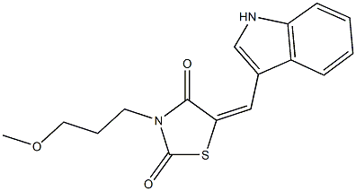 5-(1H-indol-3-ylmethylene)-3-(3-methoxypropyl)-1,3-thiazolidine-2,4-dione Structure