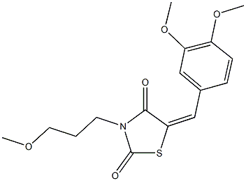 5-(3,4-dimethoxybenzylidene)-3-(3-methoxypropyl)-1,3-thiazolidine-2,4-dione Struktur