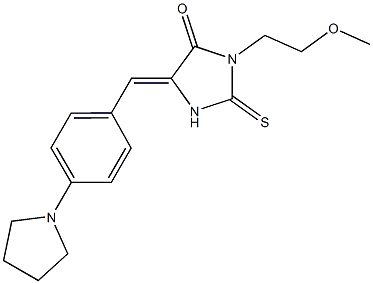 3-(2-methoxyethyl)-5-[4-(1-pyrrolidinyl)benzylidene]-2-thioxo-4-imidazolidinone Struktur