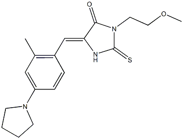 3-(2-methoxyethyl)-5-[2-methyl-4-(1-pyrrolidinyl)benzylidene]-2-thioxo-4-imidazolidinone Structure