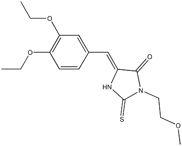 5-(3,4-diethoxybenzylidene)-3-(2-methoxyethyl)-2-thioxo-4-imidazolidinone,723292-94-2,结构式
