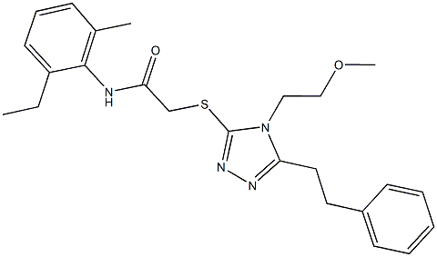 N-(2-ethyl-6-methylphenyl)-2-{[4-(2-methoxyethyl)-5-(2-phenylethyl)-4H-1,2,4-triazol-3-yl]sulfanyl}acetamide Structure