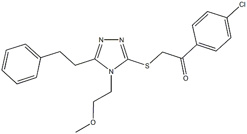 1-(4-chlorophenyl)-2-{[4-(2-methoxyethyl)-5-(2-phenylethyl)-4H-1,2,4-triazol-3-yl]thio}ethanone,723293-01-4,结构式