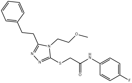 N-(4-fluorophenyl)-2-{[4-(2-methoxyethyl)-5-(2-phenylethyl)-4H-1,2,4-triazol-3-yl]sulfanyl}acetamide Structure