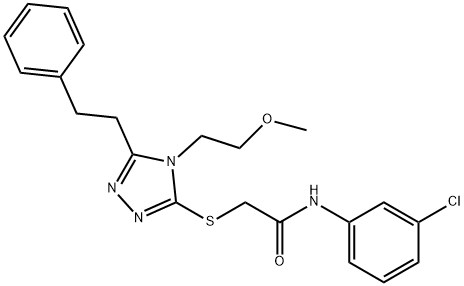N-(3-chlorophenyl)-2-{[4-(2-methoxyethyl)-5-(2-phenylethyl)-4H-1,2,4-triazol-3-yl]sulfanyl}acetamide Struktur