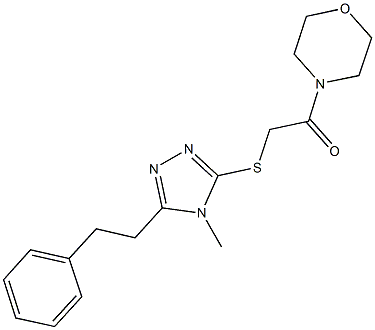 4-methyl-5-(2-phenylethyl)-4H-1,2,4-triazol-3-yl2-(4-morpholinyl)-2-oxoethylsulfide Structure