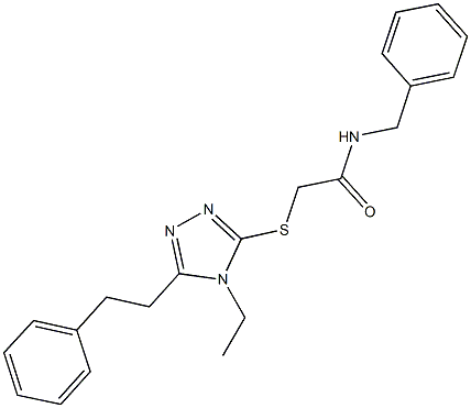 N-benzyl-2-{[4-ethyl-5-(2-phenylethyl)-4H-1,2,4-triazol-3-yl]sulfanyl}acetamide Structure