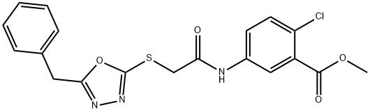 methyl 5-({[(5-benzyl-1,3,4-oxadiazol-2-yl)sulfanyl]acetyl}amino)-2-chlorobenzoate|