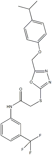 2-({5-[(4-isopropylphenoxy)methyl]-1,3,4-oxadiazol-2-yl}thio)-N-[3-(trifluoromethyl)phenyl]acetamide|