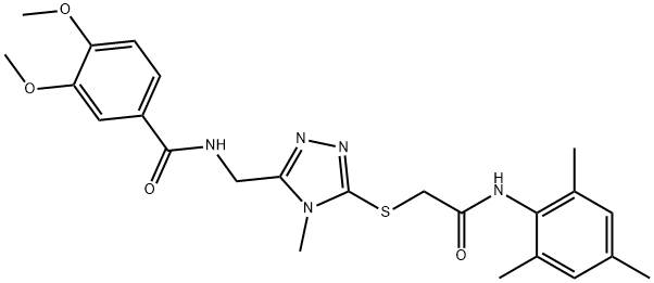 N-[(5-{[2-(mesitylamino)-2-oxoethyl]sulfanyl}-4-methyl-4H-1,2,4-triazol-3-yl)methyl]-3,4-dimethoxybenzamide Structure