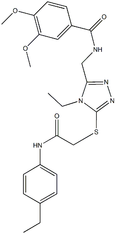 N-[(4-ethyl-5-{[2-(4-ethylanilino)-2-oxoethyl]thio}-4H-1,2,4-triazol-3-yl)methyl]-3,4-dimethoxybenzamide,723297-38-9,结构式