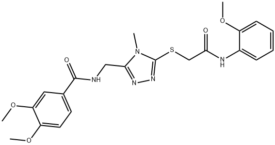 3,4-dimethoxy-N-[(5-{[2-(2-methoxyanilino)-2-oxoethyl]sulfanyl}-4-methyl-4H-1,2,4-triazol-3-yl)methyl]benzamide,723297-40-3,结构式