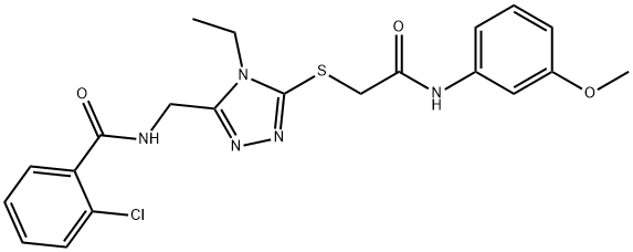 2-chloro-N-[(4-ethyl-5-{[2-(3-methoxyanilino)-2-oxoethyl]thio}-4H-1,2,4-triazol-3-yl)methyl]benzamide,723297-45-8,结构式