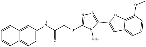 2-{[4-amino-5-(7-methoxy-1-benzofuran-2-yl)-4H-1,2,4-triazol-3-yl]sulfanyl}-N-(2-naphthyl)acetamide,723297-54-9,结构式