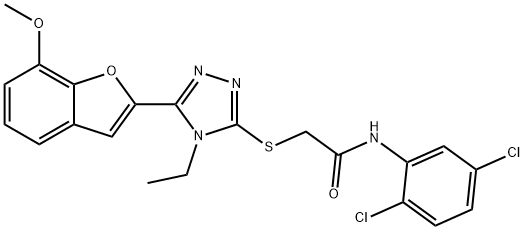 N-(2,5-dichlorophenyl)-2-{[4-ethyl-5-(7-methoxy-1-benzofuran-2-yl)-4H-1,2,4-triazol-3-yl]sulfanyl}acetamide Struktur