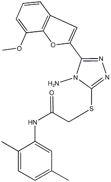 2-{[4-amino-5-(7-methoxy-1-benzofuran-2-yl)-4H-1,2,4-triazol-3-yl]sulfanyl}-N-(2,5-dimethylphenyl)acetamide,723297-66-3,结构式