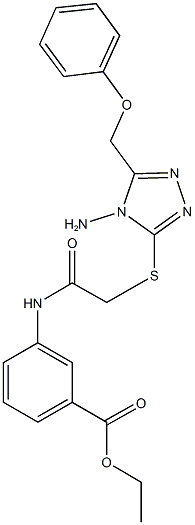 ethyl3-[({[4-amino-5-(phenoxymethyl)-4H-1,2,4-triazol-3-yl]thio}acetyl)amino]benzoate Structure