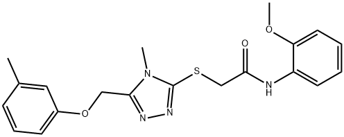 N-(2-methoxyphenyl)-2-({4-methyl-5-[(3-methylphenoxy)methyl]-4H-1,2,4-triazol-3-yl}sulfanyl)acetamide Struktur