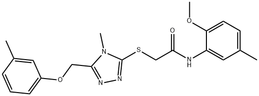 N-(2-methoxy-5-methylphenyl)-2-({4-methyl-5-[(3-methylphenoxy)methyl]-4H-1,2,4-triazol-3-yl}sulfanyl)acetamide,723298-01-9,结构式