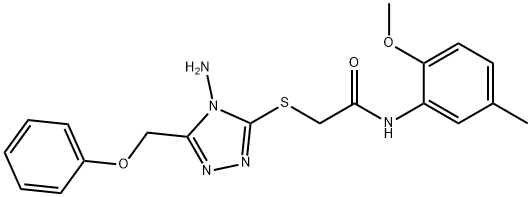 2-{[4-amino-5-(phenoxymethyl)-4H-1,2,4-triazol-3-yl]sulfanyl}-N-(2-methoxy-5-methylphenyl)acetamide,723298-02-0,结构式