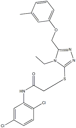 N-(2,5-dichlorophenyl)-2-({4-ethyl-5-[(3-methylphenoxy)methyl]-4H-1,2,4-triazol-3-yl}sulfanyl)acetamide Structure
