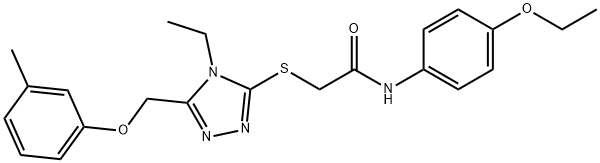 N-(4-ethoxyphenyl)-2-({4-ethyl-5-[(3-methylphenoxy)methyl]-4H-1,2,4-triazol-3-yl}sulfanyl)acetamide Structure