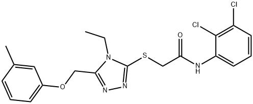 N-(2,3-dichlorophenyl)-2-({4-ethyl-5-[(3-methylphenoxy)methyl]-4H-1,2,4-triazol-3-yl}thio)acetamide Structure