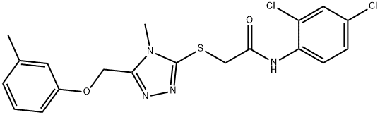 N-(2,4-dichlorophenyl)-2-({4-methyl-5-[(3-methylphenoxy)methyl]-4H-1,2,4-triazol-3-yl}sulfanyl)acetamide Struktur