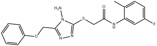 2-{[4-amino-5-(phenoxymethyl)-4H-1,2,4-triazol-3-yl]sulfanyl}-N-(5-fluoro-2-methylphenyl)acetamide|