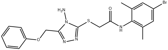 2-{[4-amino-5-(phenoxymethyl)-4H-1,2,4-triazol-3-yl]sulfanyl}-N-(4-bromo-2,6-dimethylphenyl)acetamide|